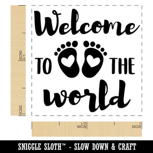 Welcome to the World Baby Shower Pregnancy Self-Inking Rubber Stamp Ink Stamper