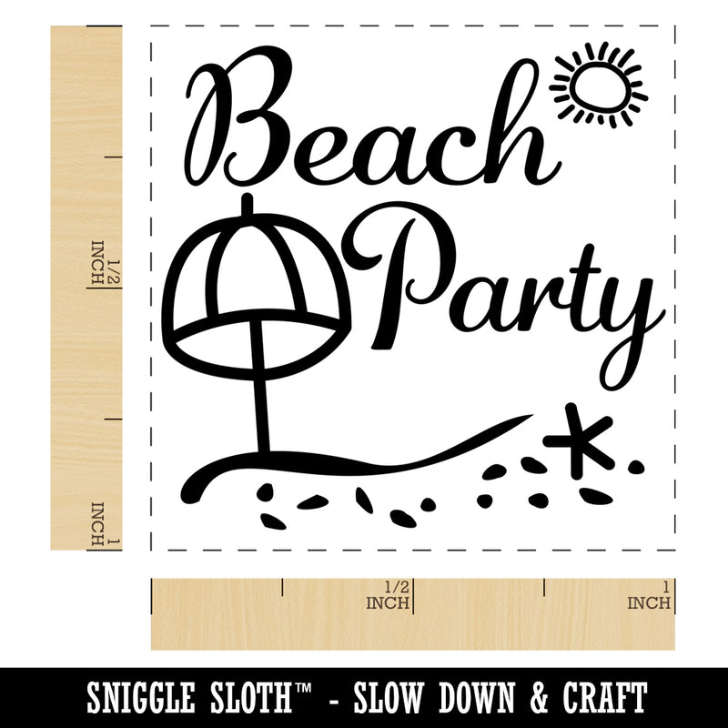 Beach Party Tropical Ocean Sun Sand Self-Inking Rubber Stamp Ink Stamper