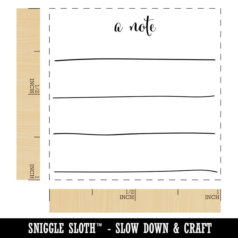Cute Handwritten Note with Blank Lines Journaling Self-Inking Rubber Stamp Ink Stamper