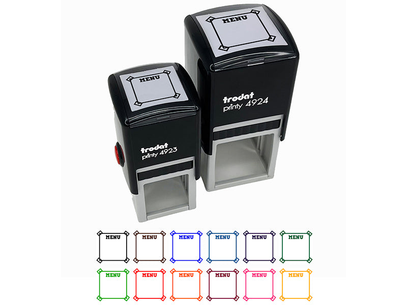 Cute Menu List Note Box Taped Corners Self-Inking Rubber Stamp Ink Stamper