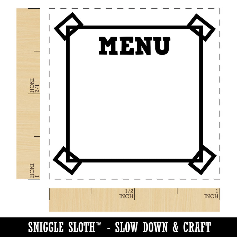 Cute Menu List Note Box Taped Corners Self-Inking Rubber Stamp Ink Stamper