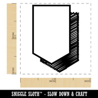 Flag Pennant Doodle Drop Shadow Self-Inking Rubber Stamp Ink Stamper