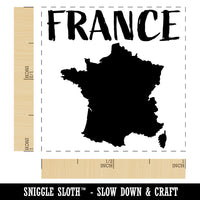 France Country Solid with Text Self-Inking Rubber Stamp Ink Stamper