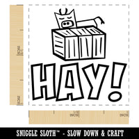 Hay Hello Cow Bale Fun Self-Inking Rubber Stamp Ink Stamper