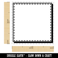 Journaling Framework Block Dashed Line Drop Shadow Self-Inking Rubber Stamp Ink Stamper