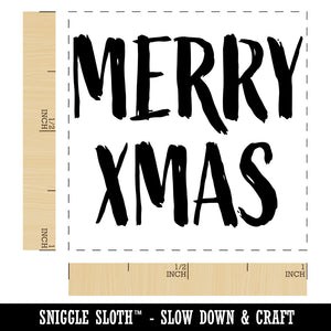 Merry Xmas Christmas Sketchy Fun Text Self-Inking Rubber Stamp Ink Stamper