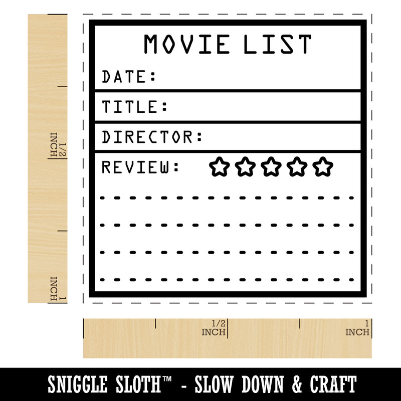 Movie List Journaling Framework Block Self-Inking Rubber Stamp Ink Stamper