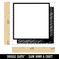 Square Box Note Doodle Drop Shadow Self-Inking Rubber Stamp Ink Stamper