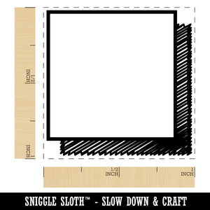 Square Box Note Doodle Drop Shadow Self-Inking Rubber Stamp Ink Stamper