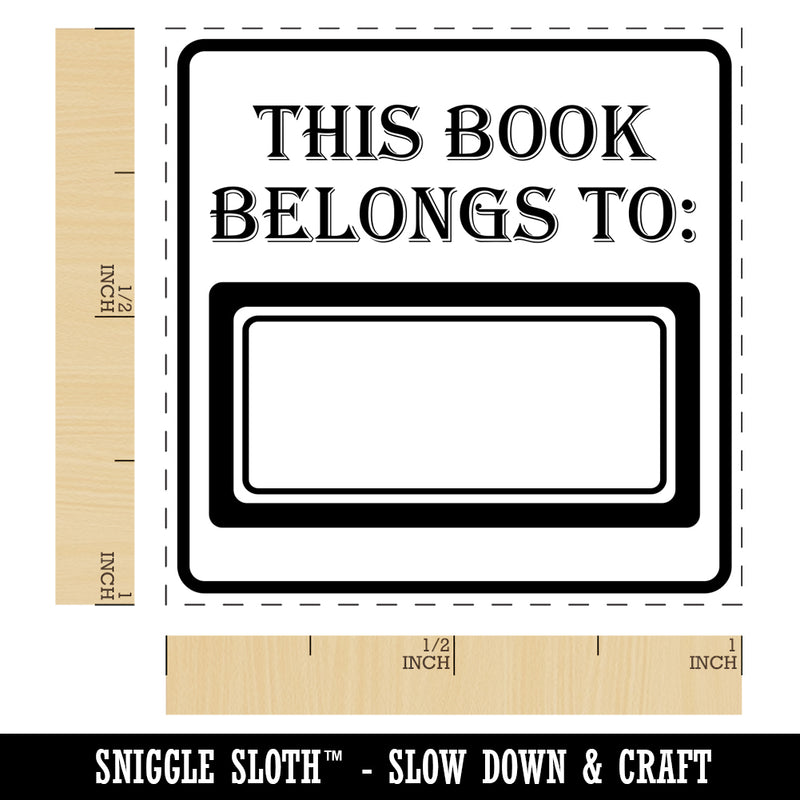 This Book Belongs to with Border Self-Inking Rubber Stamp Ink Stamper