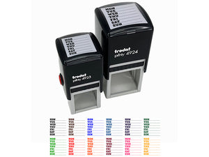 Weekly Days of the Week List Self-Inking Rubber Stamp Ink Stamper