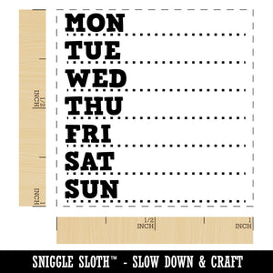 Weekly Days of the Week List Self-Inking Rubber Stamp Ink Stamper