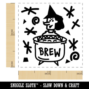 Witches Brew Pot Halloween Fun Self-Inking Rubber Stamp Ink Stamper