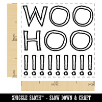 Woo Hoo Outline Fun Text Self-Inking Rubber Stamp Ink Stamper