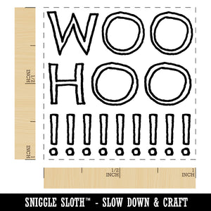 Woo Hoo Outline Fun Text Self-Inking Rubber Stamp Ink Stamper