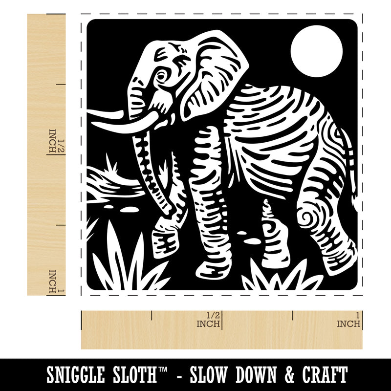 African Elephant Self-Inking Rubber Stamp Ink Stamper