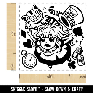 Alice's Adventures in Wonderland Self-Inking Rubber Stamp Ink Stamper