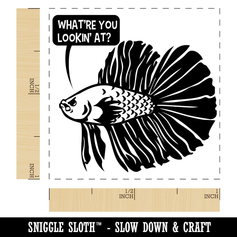 Angry Betta Fish Looking to Start Fight Self-Inking Rubber Stamp Ink Stamper