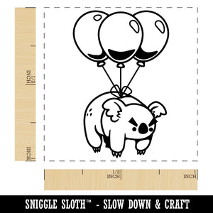 Angry Koala Drop Bear with Balloons Self-Inking Rubber Stamp Ink Stamper