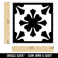 Arabesque Floral Pattern Tile Self-Inking Rubber Stamp Ink Stamper