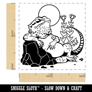 Bearded Dragon Lazy Lizard Self-Inking Rubber Stamp Ink Stamper