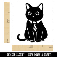 Business Cat with Tie Self-Inking Rubber Stamp Ink Stamper