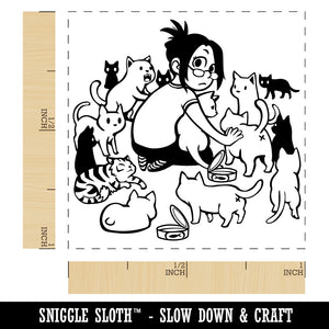 Crazy Cat Lady Surrounded Self-Inking Rubber Stamp Ink Stamper