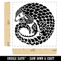 Curled Cute Pangolin Self-Inking Rubber Stamp Ink Stamper