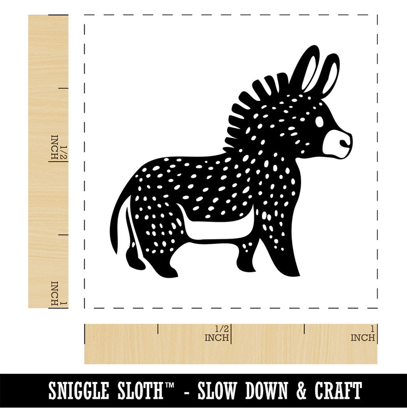 Cute Chubby Donkey Mule Self-Inking Rubber Stamp Ink Stamper