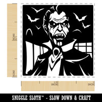 Dracula Vampire with Bats Halloween Self-Inking Rubber Stamp Ink Stamper