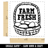 Farm Fresh Egg Basket Self-Inking Rubber Stamp Ink Stamper