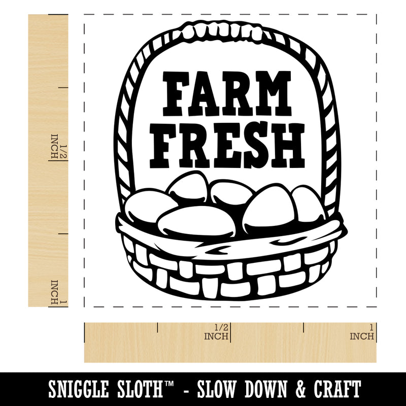 Farm Fresh Egg Basket Self-Inking Rubber Stamp Ink Stamper