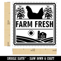 Farm Fresh with Barn and Chicken Self-Inking Rubber Stamp Ink Stamper