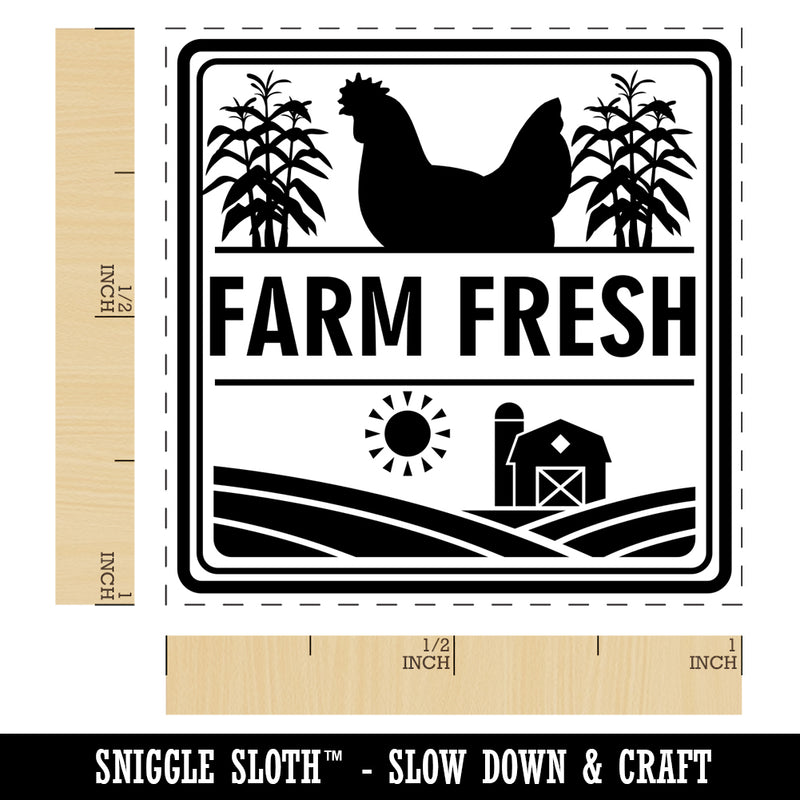 Farm Fresh with Barn and Chicken Self-Inking Rubber Stamp Ink Stamper