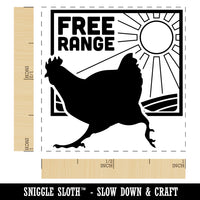 Free Range Chicken Running Self-Inking Rubber Stamp Ink Stamper