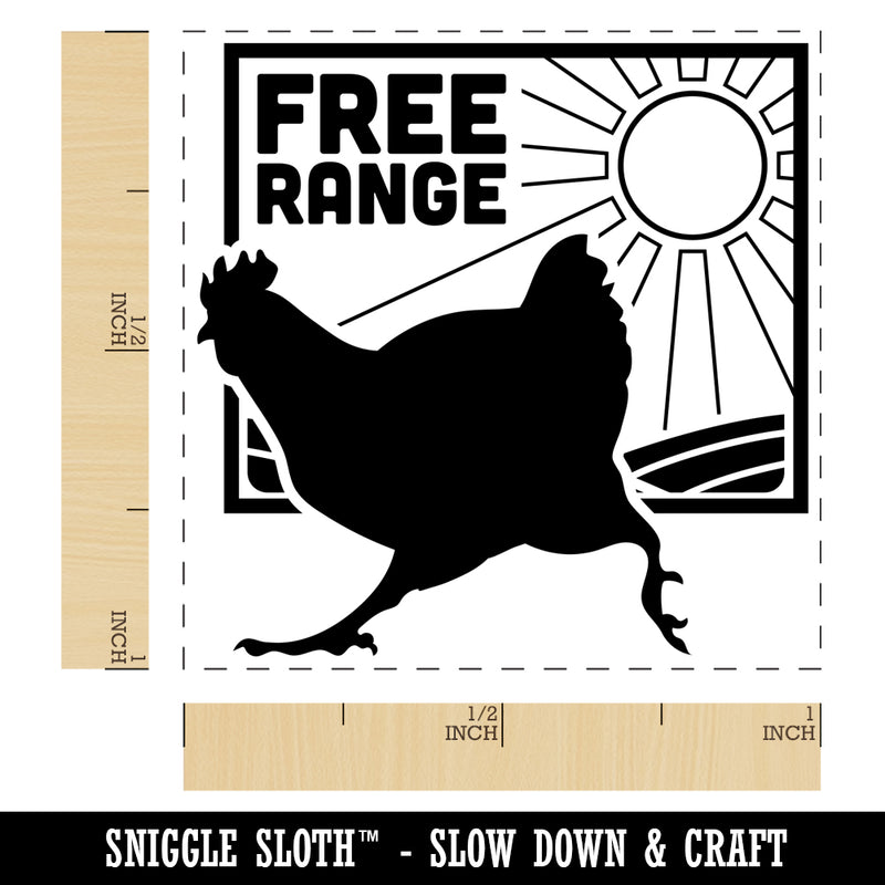 Free Range Chicken Running Self-Inking Rubber Stamp Ink Stamper