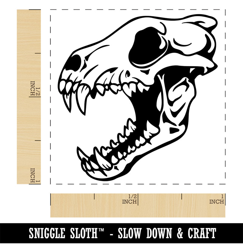 Gray Wolf Skull Self-Inking Rubber Stamp Ink Stamper