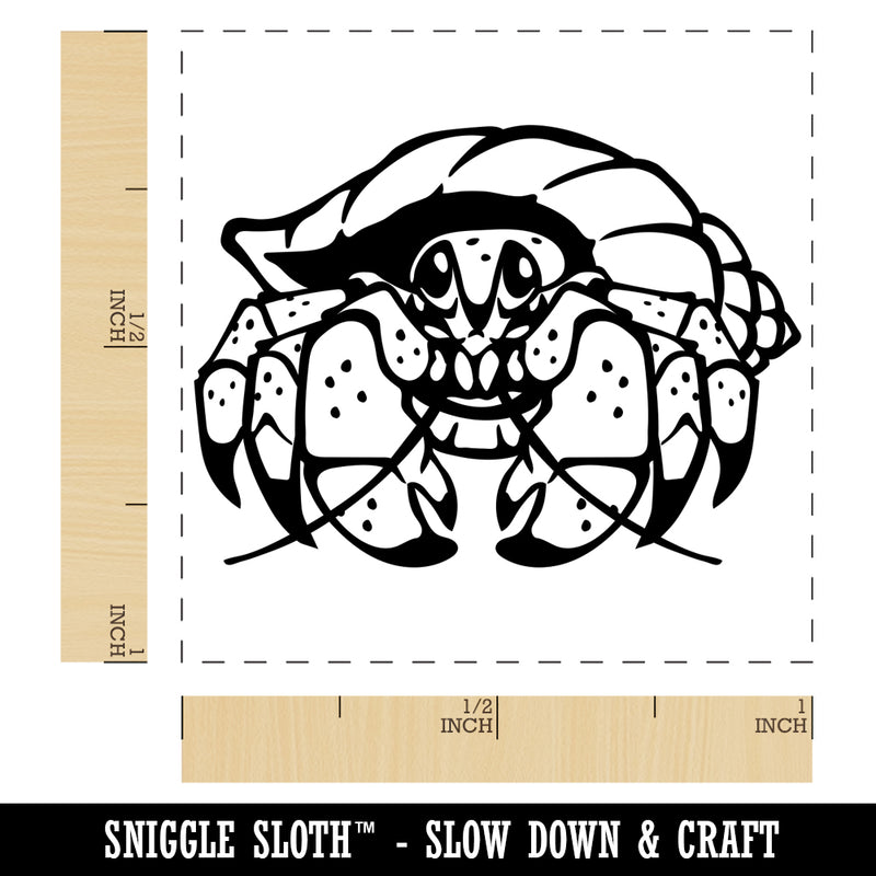 Happy Hermit Crab Self-Inking Rubber Stamp Ink Stamper