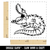 Hungry Crocodile Alligator Self-Inking Rubber Stamp Ink Stamper