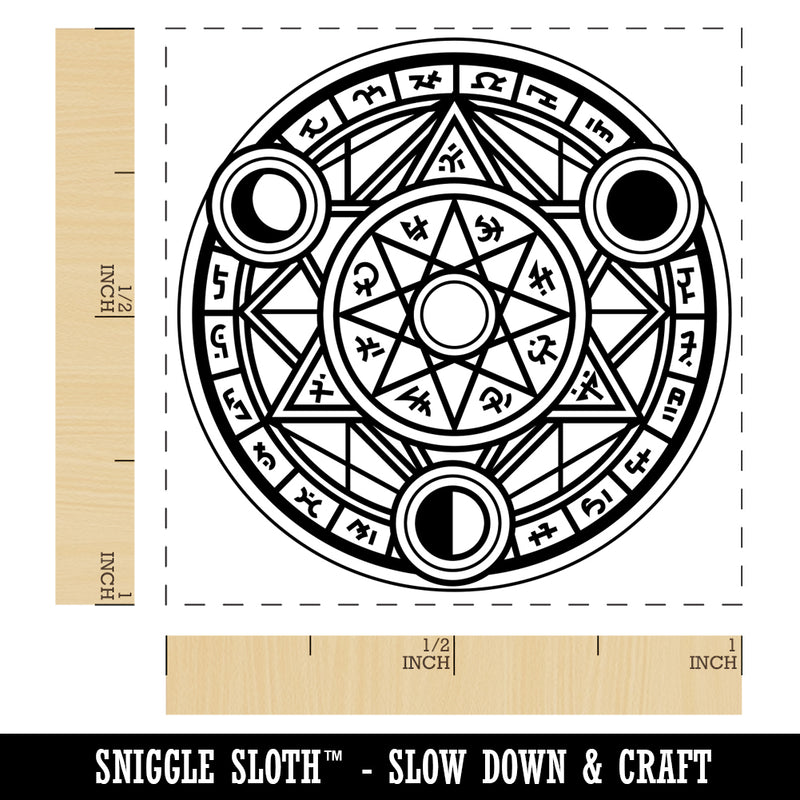 Magic Summoning Circle with Runes Self-Inking Rubber Stamp Ink Stamper