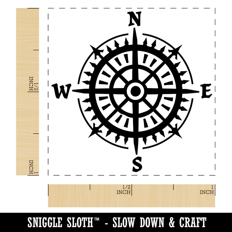 Nautical Compass Self-Inking Rubber Stamp Ink Stamper