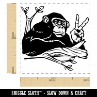 Peace Loving Bonobo Chimpanzee Self-Inking Rubber Stamp Ink Stamper