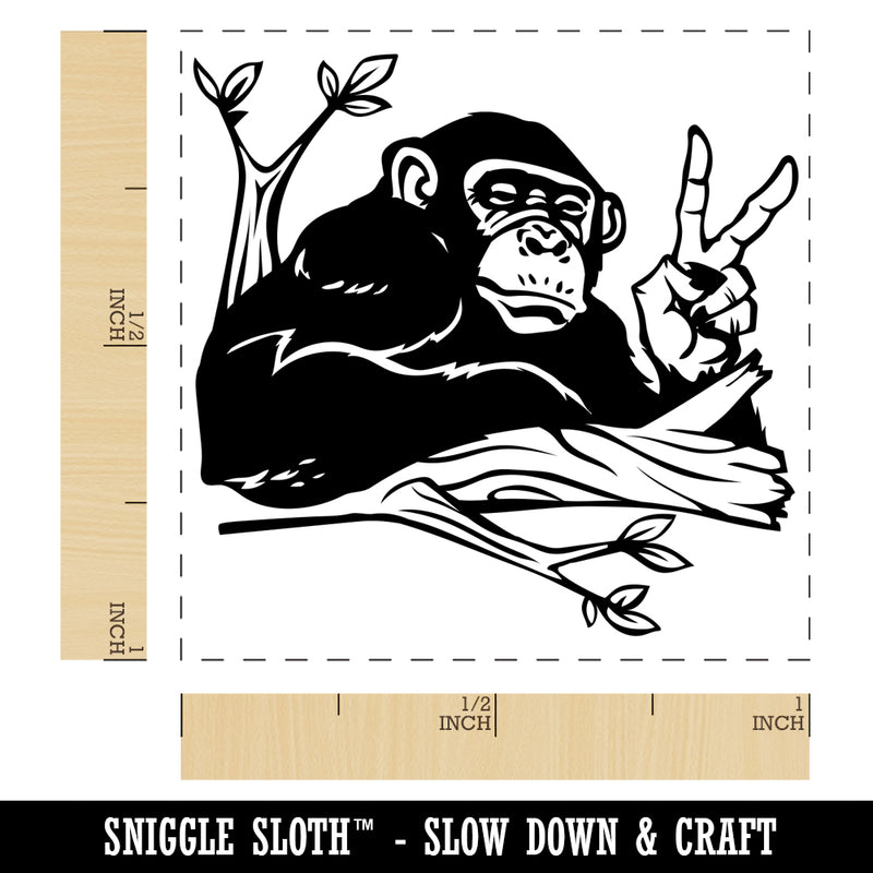 Peace Loving Bonobo Chimpanzee Self-Inking Rubber Stamp Ink Stamper