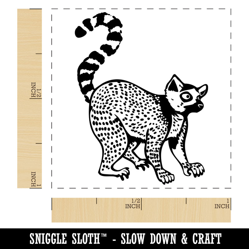 Ring-Tailed Lemur Self-Inking Rubber Stamp Ink Stamper