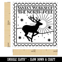 Santa's Workshop North Pole Destination Christmas Self-Inking Rubber Stamp Ink Stamper