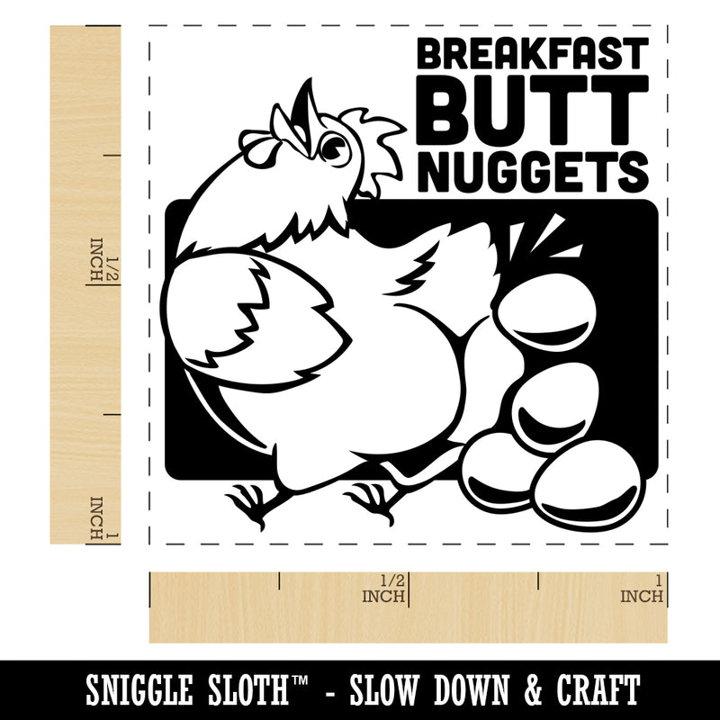 Sassy Chicken Eggs Breakfast Butt Nuggets Self-Inking Rubber Stamp Ink Stamper