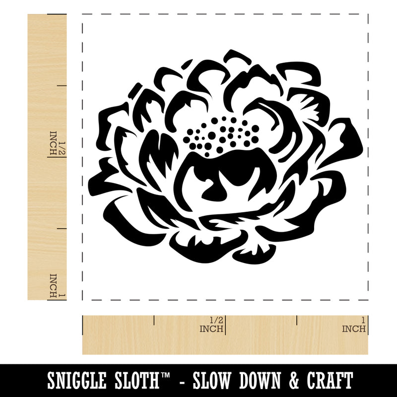 Single Peony Flower Self-Inking Rubber Stamp Ink Stamper