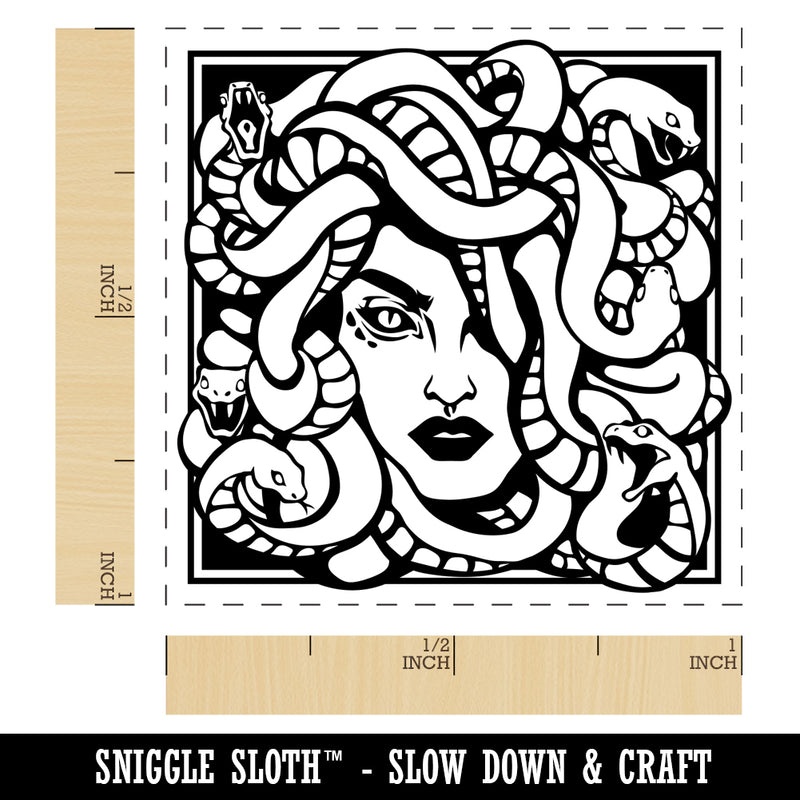 Snake Haired Gorgon Medusa Greek Myth Self-Inking Rubber Stamp Ink Stamper