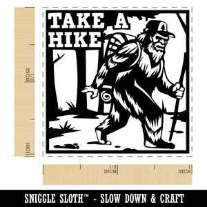 Take A Hike Bigfoot Hiking Hiker with Backpack Self-Inking Rubber Stamp Ink Stamper