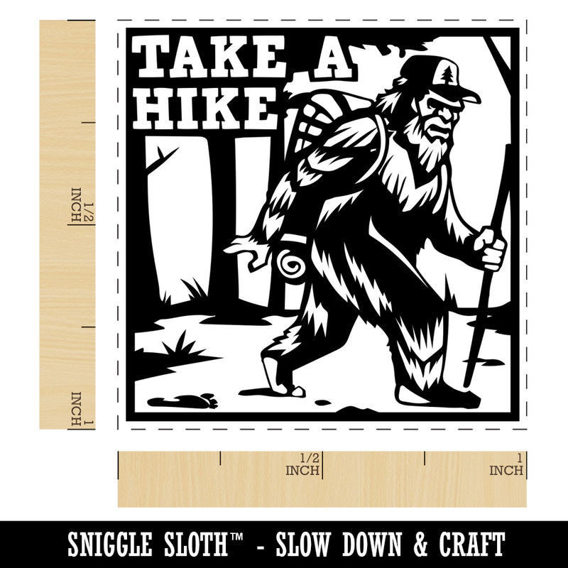 Take A Hike Bigfoot Hiking Hiker with Backpack Self-Inking Rubber Stamp Ink Stamper